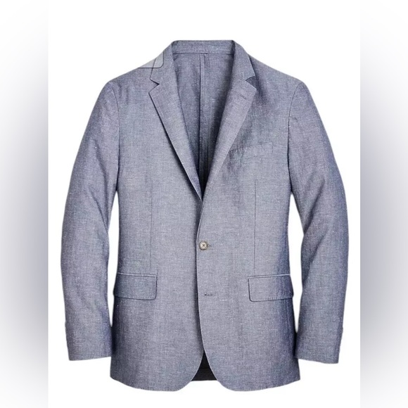 J Crew Light Blue Linen and Cotton Blazer - Picture 1 of 8